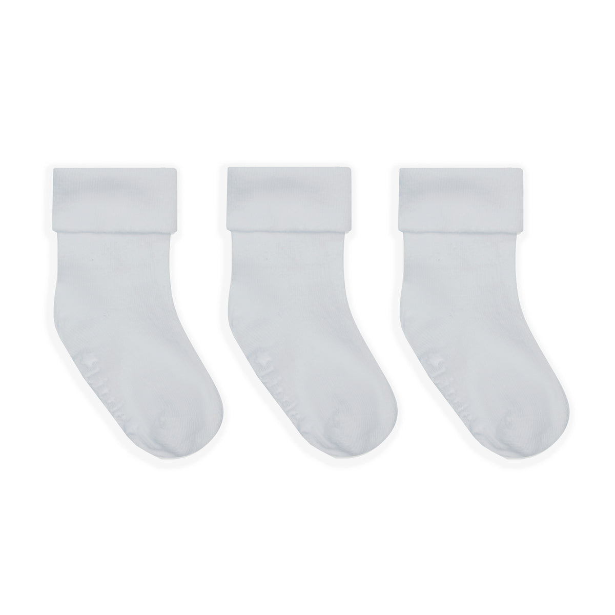 OUTLET - SMALLER FIT - Non-Slip Stay on Baby and Toddler Socks - Off White 3 Pack