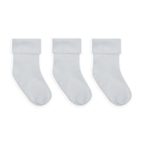 OUTLET - SMALLER FIT - Non-Slip Stay on Baby and Toddler Socks - Off White 3 Pack