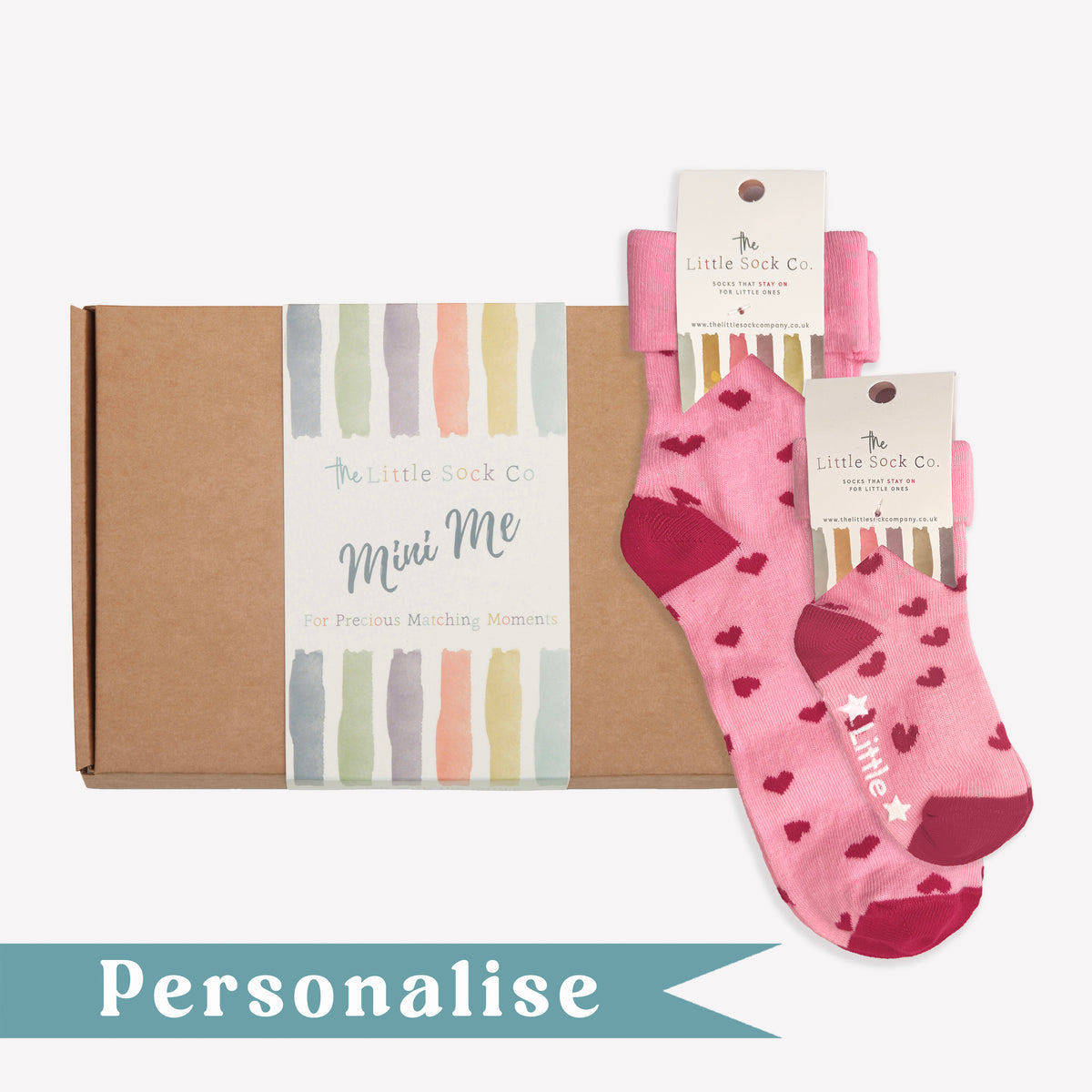 Amore ♥️ Personalised Mini Me Matching Adult and Child Family Socks Gift Set  - The Perfect Personalised Valentines or Mother's Day Gift