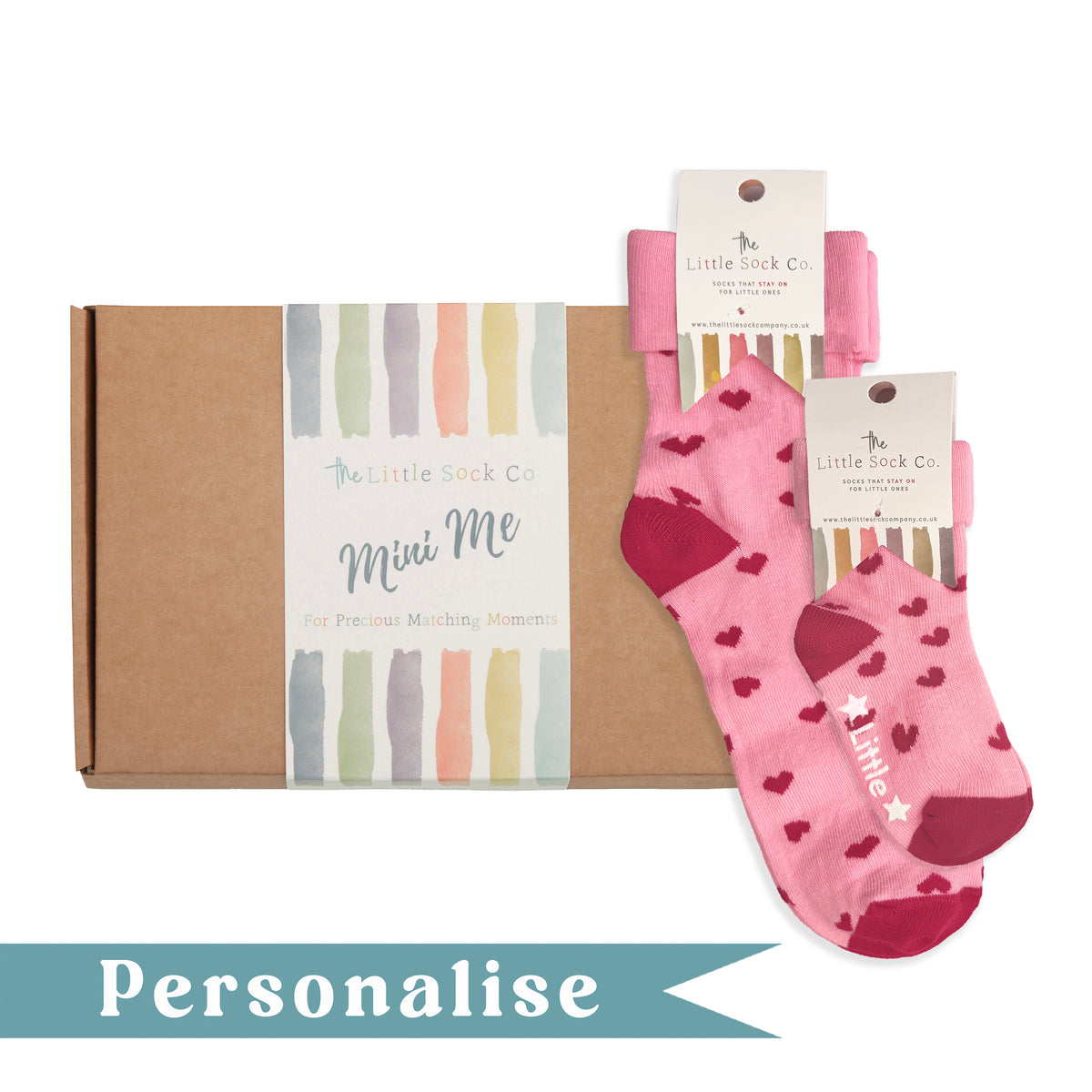 Amore ♥️ Personalised Mini Me Matching Adult and Child Family Socks Gift Set  - The Perfect Personalised Valentines or Mother's Day Gift