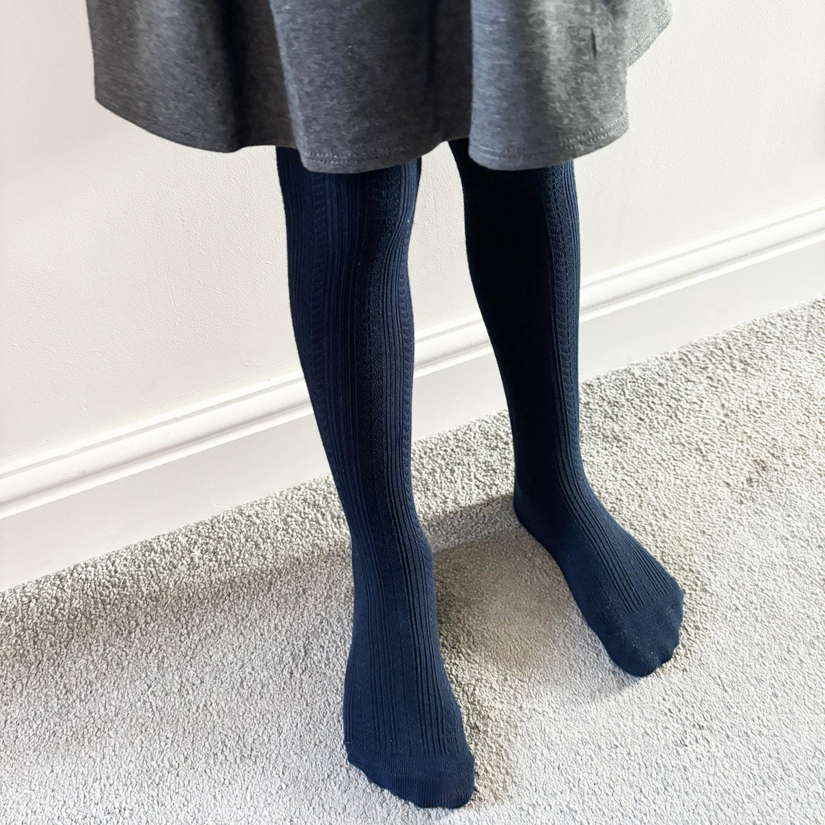 Non-Slip School Tights in Navy - age 1-6 years