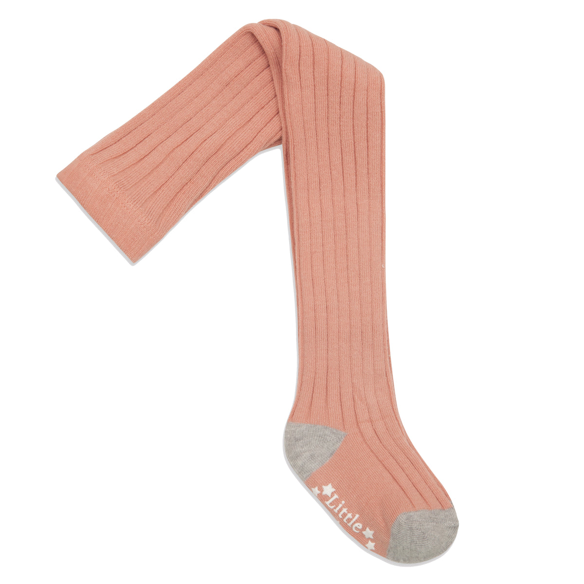 Non-Slip Super Soft Ribbed Baby and Toddler Tights in Shell Pink