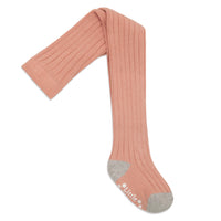 Non-Slip Super Soft Ribbed Baby and Toddler Tights in Shell Pink