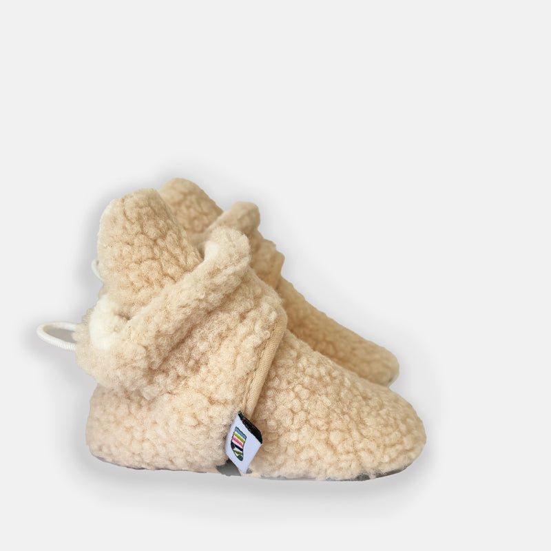 LIMITED EDITION - Sherpa - Stay-on, Non-Slip Booties - Perfect Borg pram Slipper and Baby Carrier boot