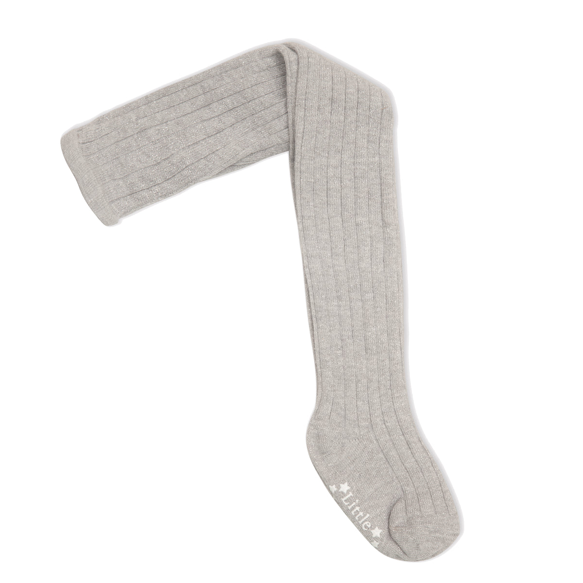 Non-Slip Ribbed Baby & Toddler Party Tights | Silver Sparkle