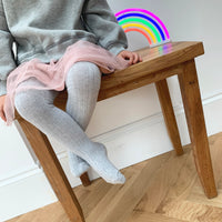 Non-Slip Super Soft Ribbed Baby and Toddler Tights in Silver Sparkle Grey - Perfect for Parties