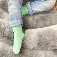 Cosy Stay On Winter Warm Non Slip Baby Socks - 5 Pack in Marshmallow, Cloud Grey and Apple - 0-2 years