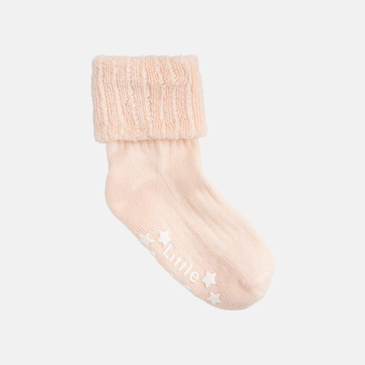 Cosy Stay On Winter Warm Non Slip Baby Socks in Coral - 0-2 years