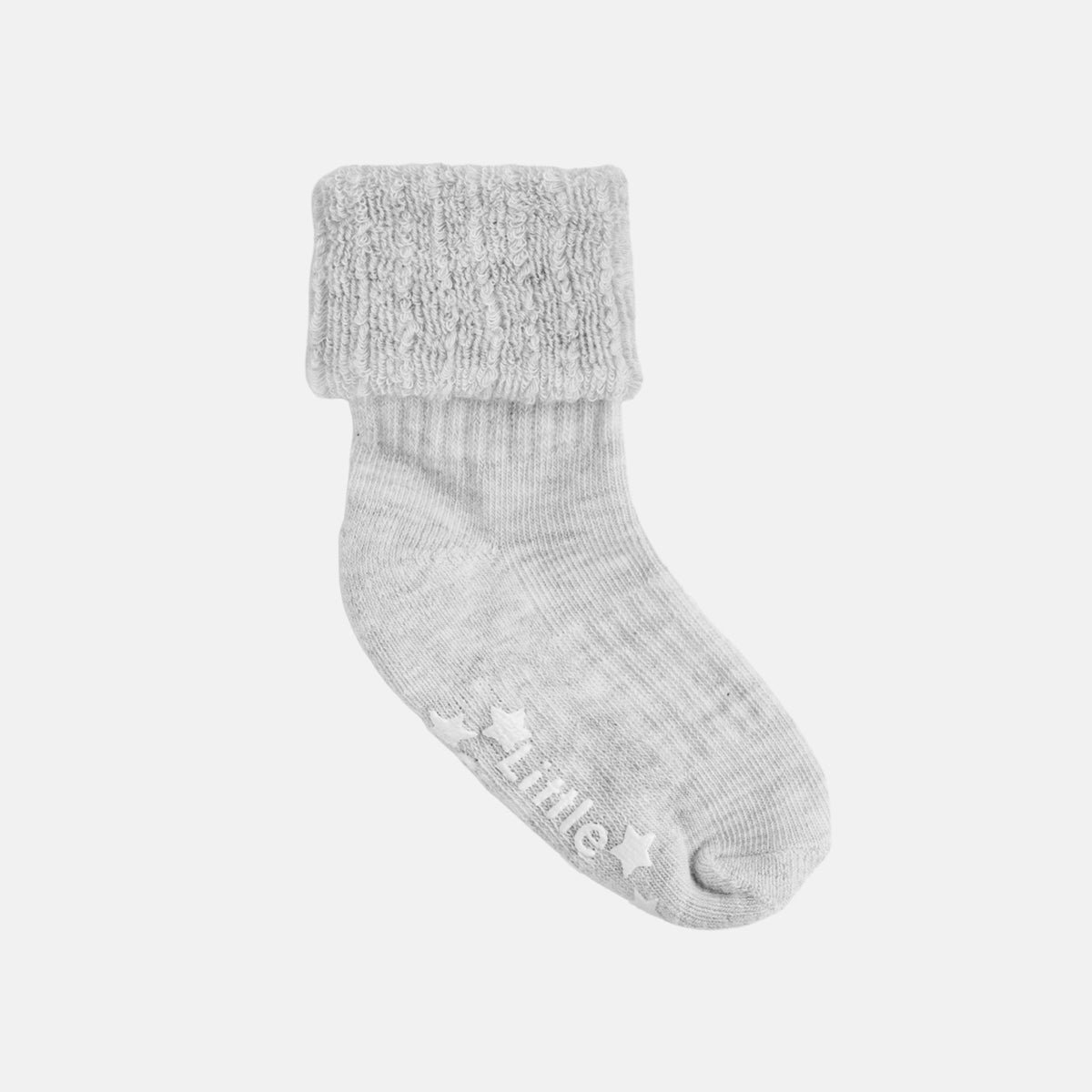 Cosy Stay On Winter Warm Non Slip Baby Socks in Cloud Grey - 0-3 years