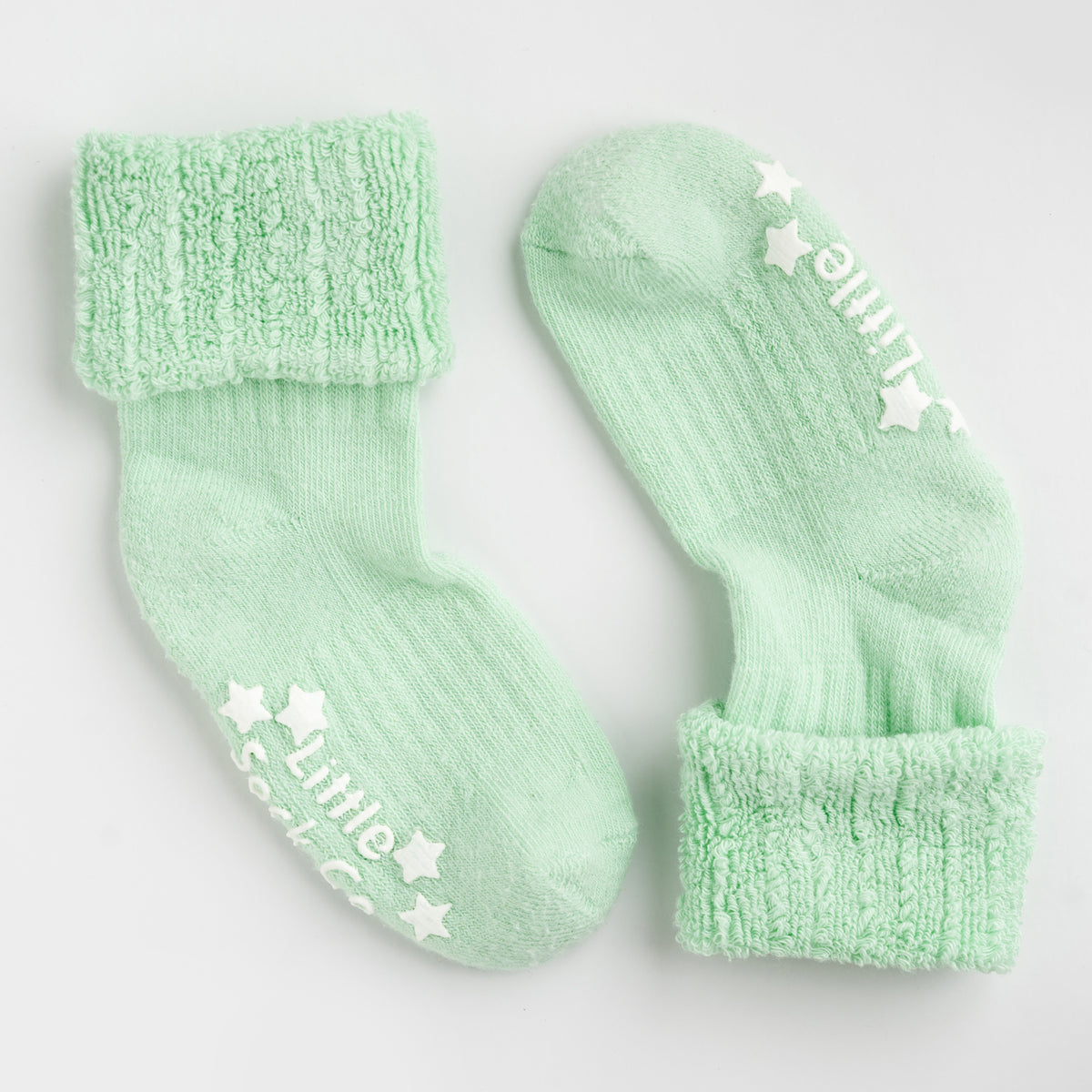 Cosy Stay on Winter Warm Non Slip Baby Socks - 3 Pack in Apple and Cloud Grey - 0-2 Years