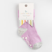 Non-Slip Stay On Socks in Lilac with Grey