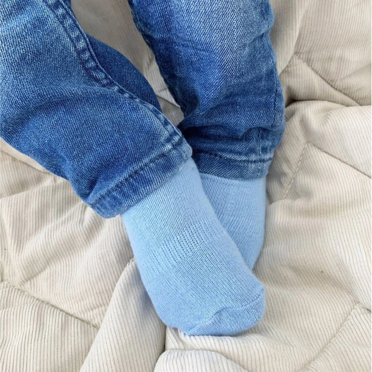 Talipes (clubfoot) Boots and Bar Socks - Non-Slip Stay on Baby and Toddler Socks - 5 Pack in Grey, Oatmeal & Blue