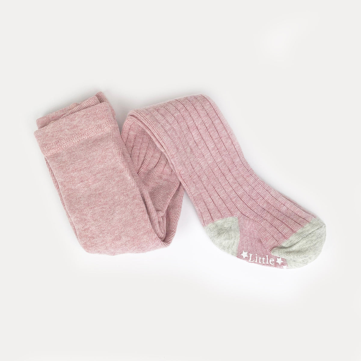 Non-Slip Super Soft Ribbed Baby and Toddler Tights in Dusty Pink - 0-2 Years