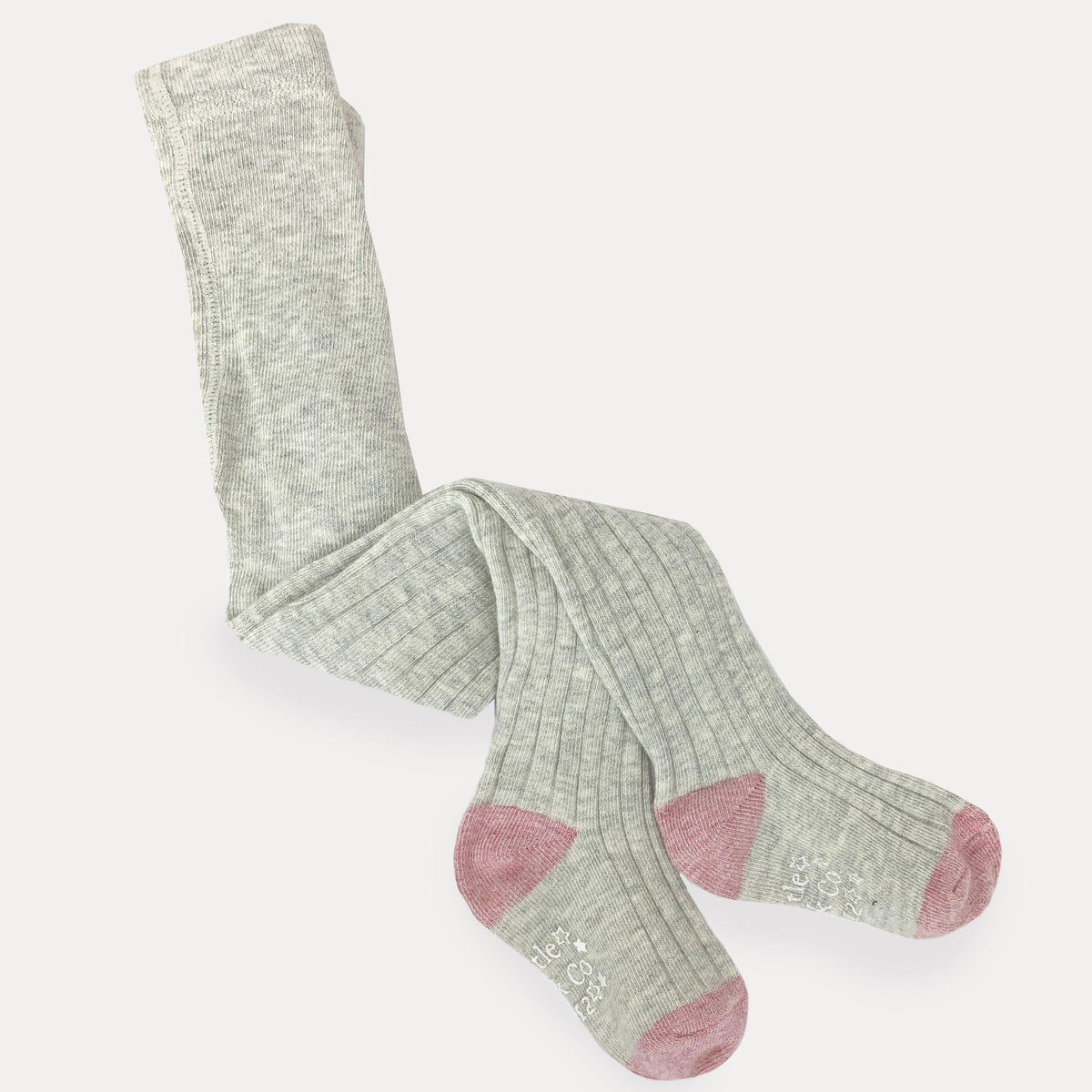 Non-Slip Super Soft Ribbed Baby and Toddler Tights in Grey Marl