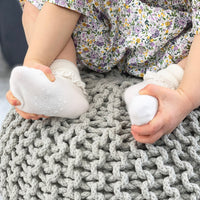 Frilly Non-Slip Stay-On Baby and Toddler Socks - Pearl White