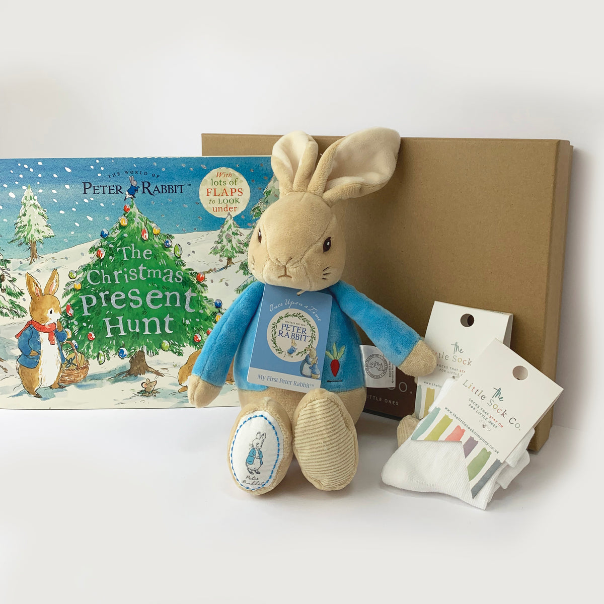 Peter Rabbit Christmas Gift Set - Soft Cuddly Toy and Book for Baby and Toddler