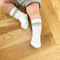 Non-Slip Stay-on Baby & Toddler Organic Quarter Crew Sporty Socks - 7 Pack - Pinks