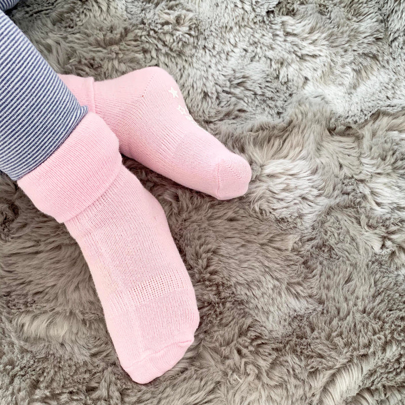 Non-Slip Stay on Baby and Toddler Socks - 5 Pack in Fairy Tale Pink, Grey and Nordic