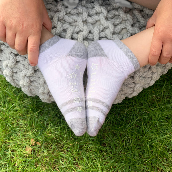 Non-Slip Stay-on Organic Baby and Toddler Trainer Socks - Summer Socks - White