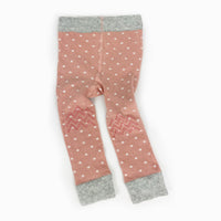 Baby Leggings with non-Slip Knees -Pink Spot Footless tights