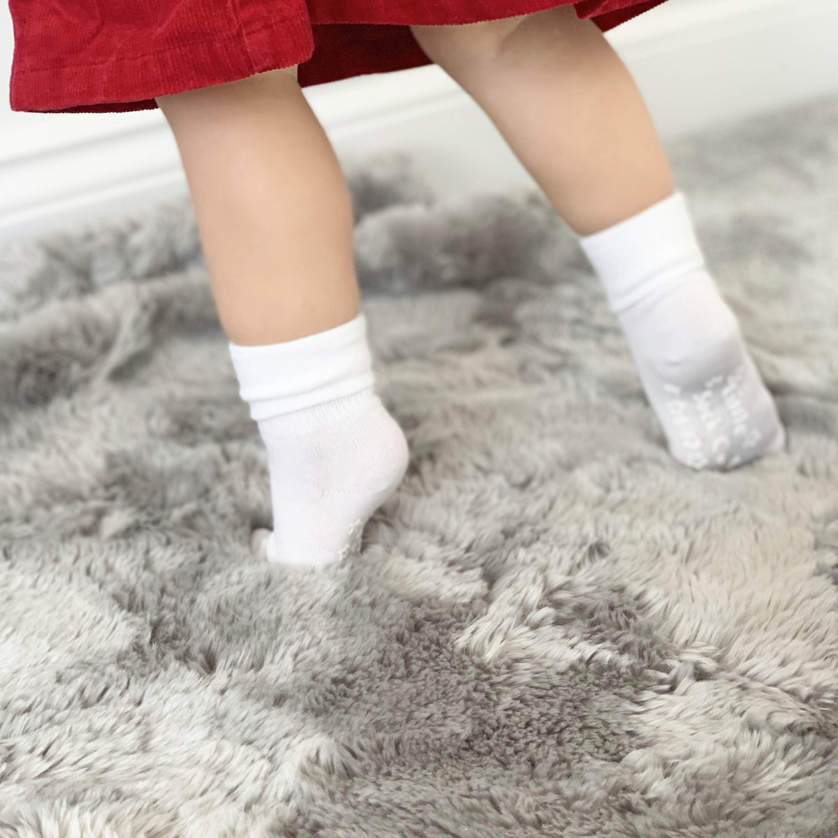 Non-Slip Stay on Baby and Toddler Socks - Plain White