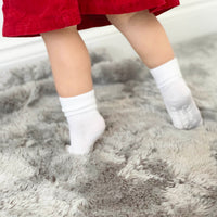 Non-Slip Stay On Baby and Toddler Socks - 3 Pack in Red Hearts & White