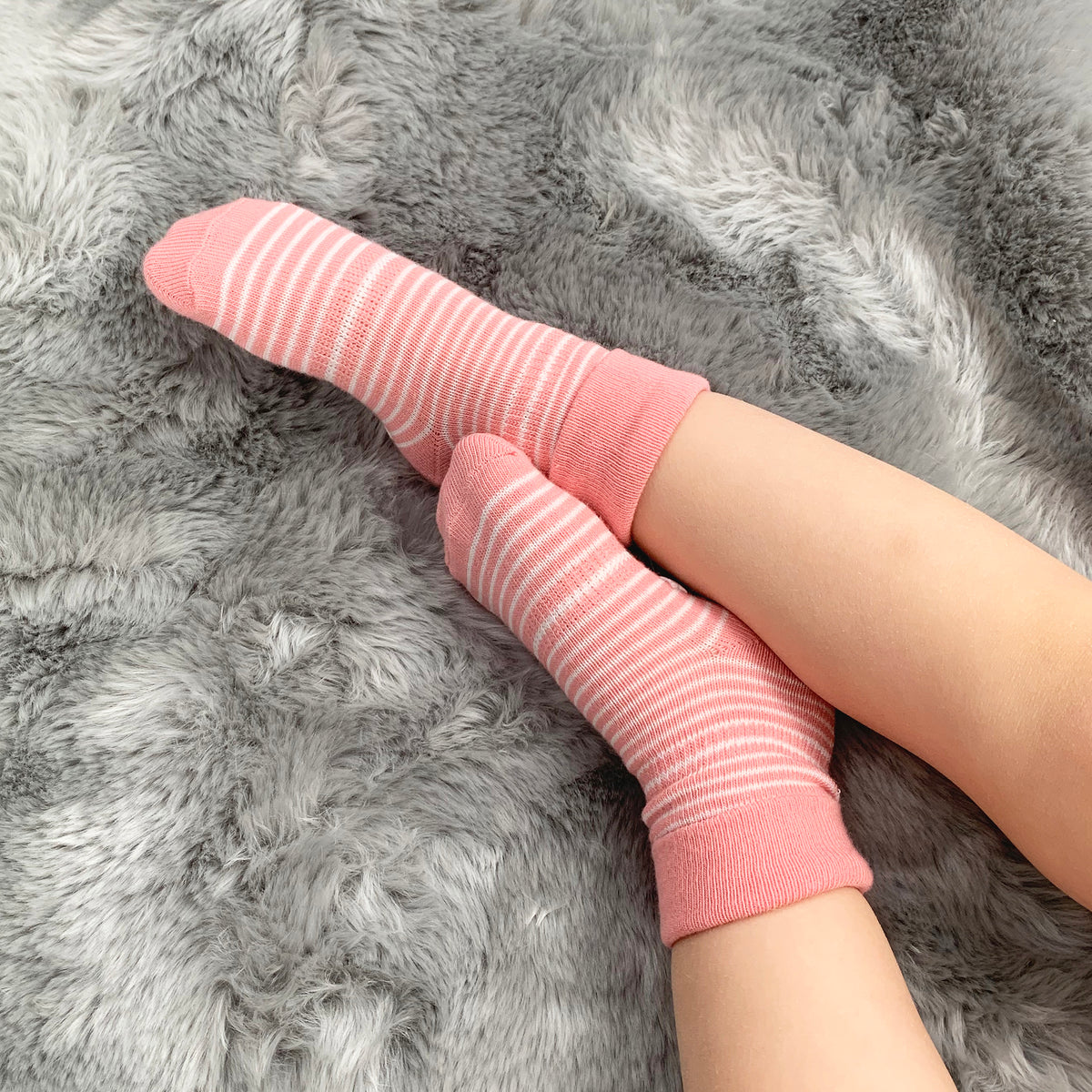 Non-Slip Stay On Baby and Toddler Socks - 3 Pack in Fairy Tale Pink, Pink Animal  & Peachy stripe