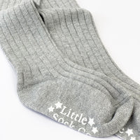 Non-Slip Super Soft Ribbed Baby and Toddler Tights in Silver Sparkle Grey - Perfect for Parties