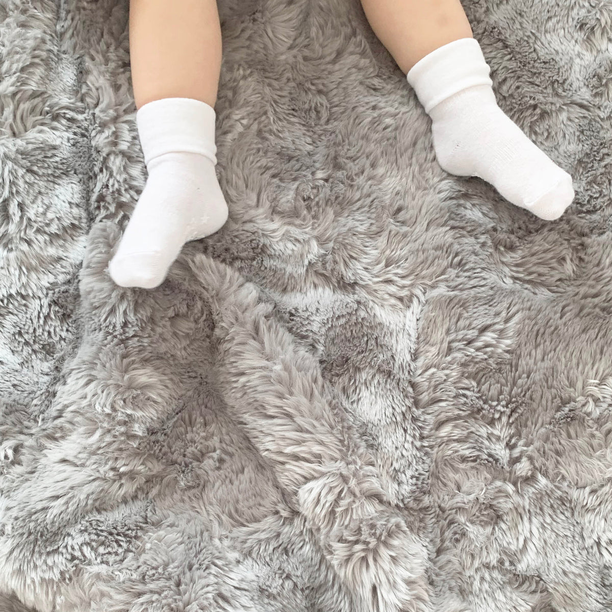 Organic Non-Slip Stay On Baby and Toddler Socks in Marshmallow