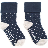 Non-Slip Stay on Baby and Toddler Socks - Navy Pin Dot