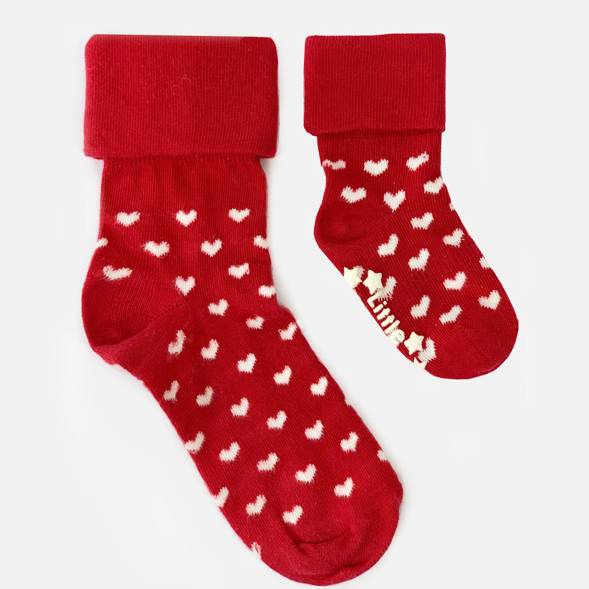 Mini Me Matching Adult and Child Socks Set in Red Hearts - The Perfect Birthday or Christmas Gift ♥️
