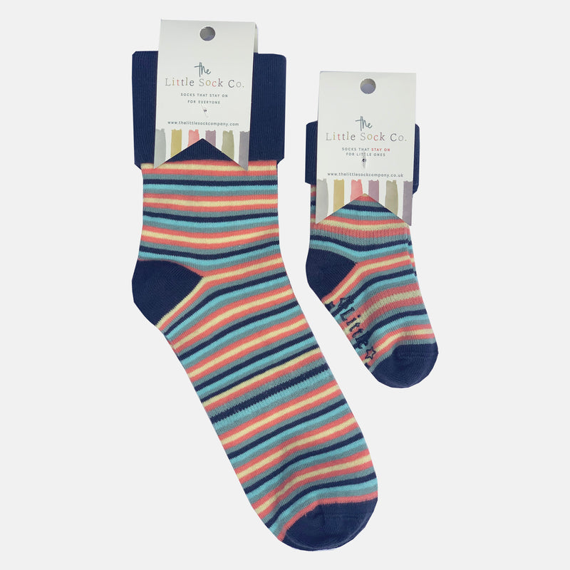 Baby & Child's Mini Me Matching Socks in Smarty Stripe  op