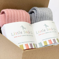 Tights Gift Set - Non-Slip, Ribbed Baby and Toddler Tights - 2 Pack
