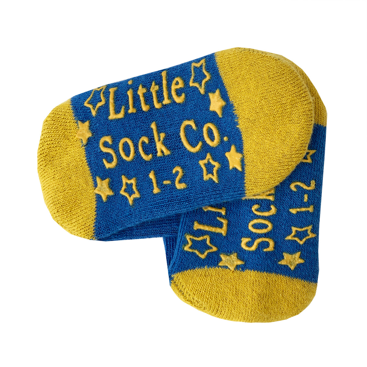 Sporty Non-Slip Stay-on Organic Baby and Toddler Quarter Crew Socks - Blue Single