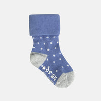 OUTLET - Non-Slip Stay on Baby and Toddler Socks - Cornflower Pin Dot