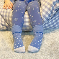 OUTLET - Non-Slip Stay on Baby and Toddler Socks - Cornflower Pin Dot