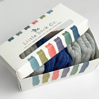 Gift Boxed Newborn Baby Stay on Cotton Ribbies Cloud Grey and Navy