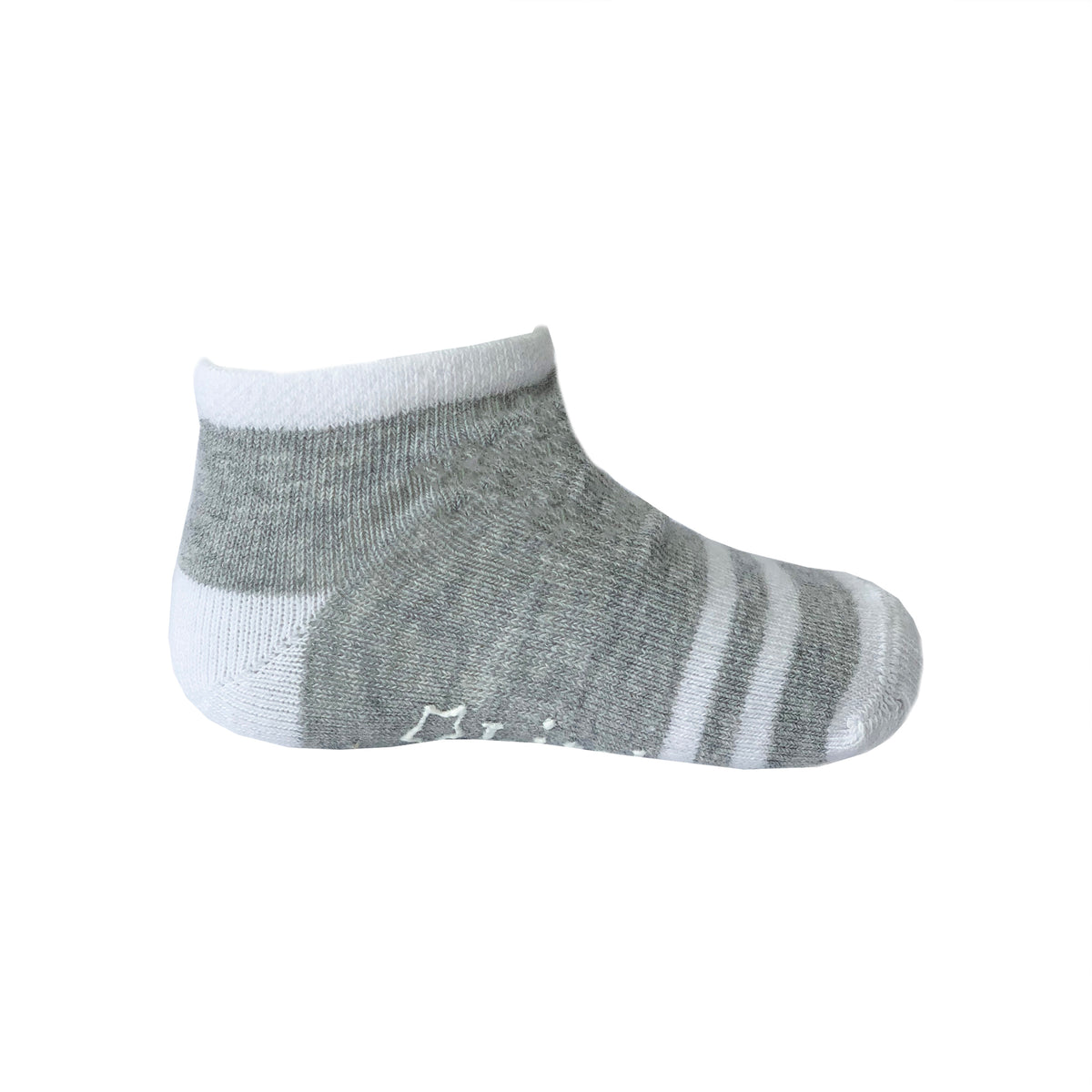 Non-Slip Stay-on Organic Baby and Toddler Trainer Socks - Summer Socks - Grey