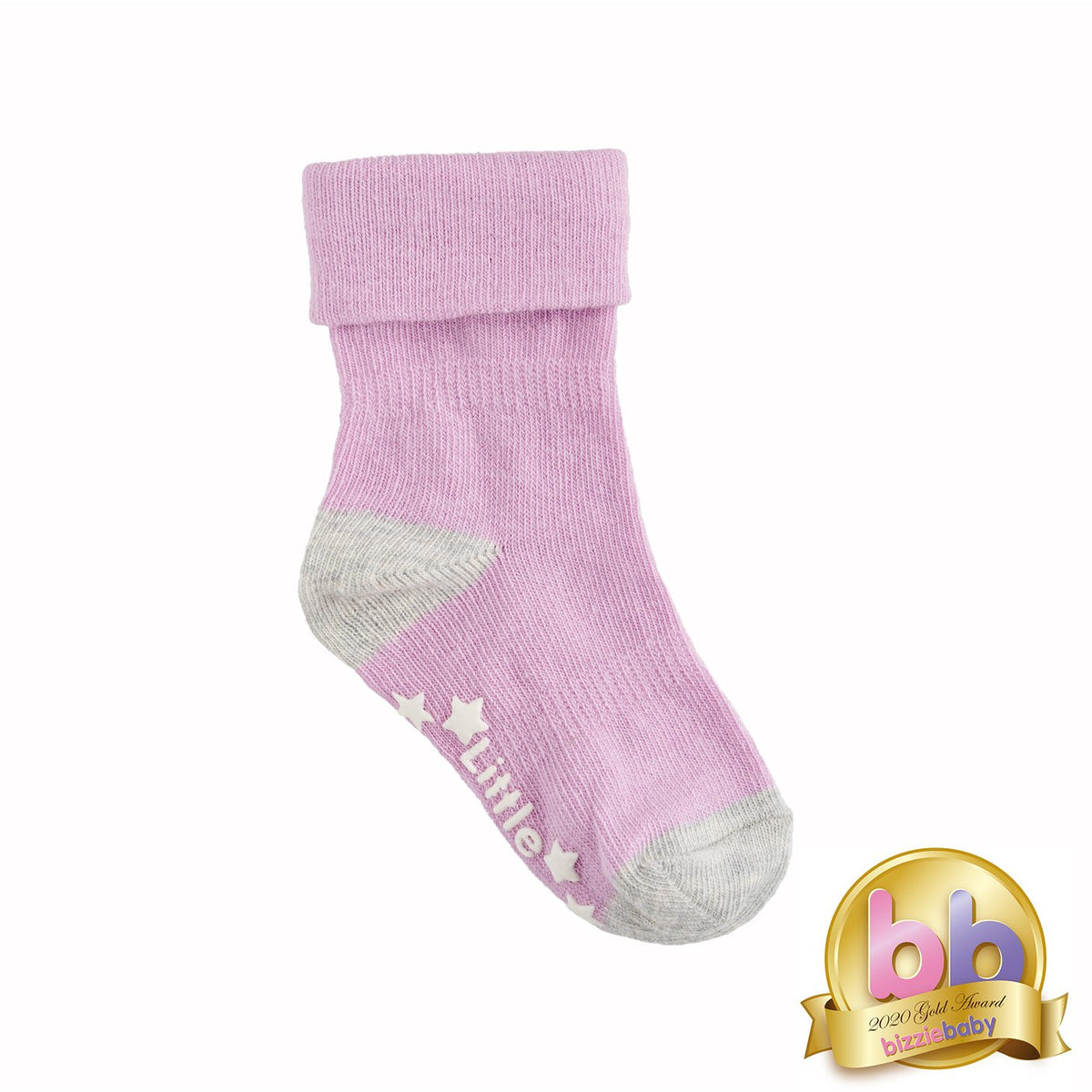 Non-Slip Stay On Socks in Lilac with Grey