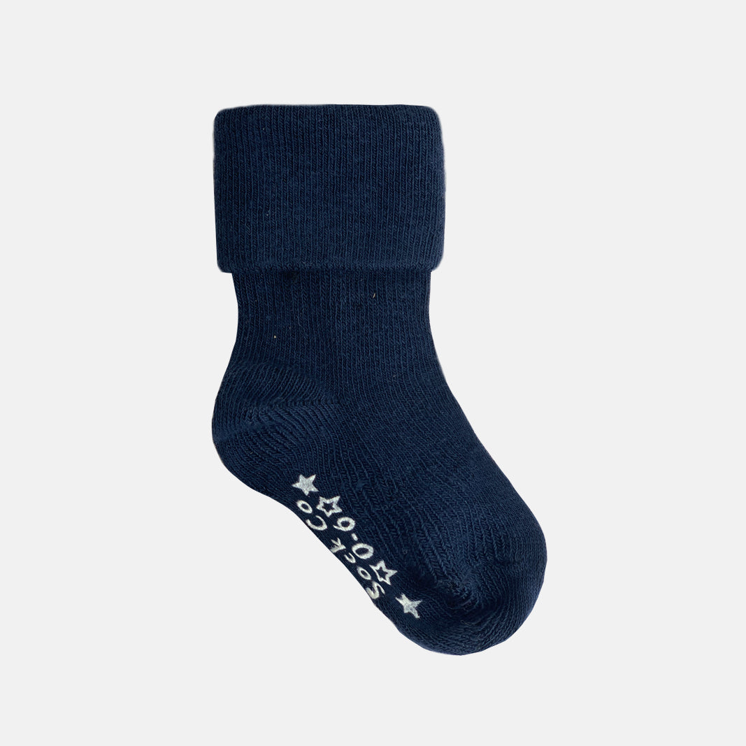 Non-Slip Stay on Baby and Toddler Socks - Plain Navy 0-6 years