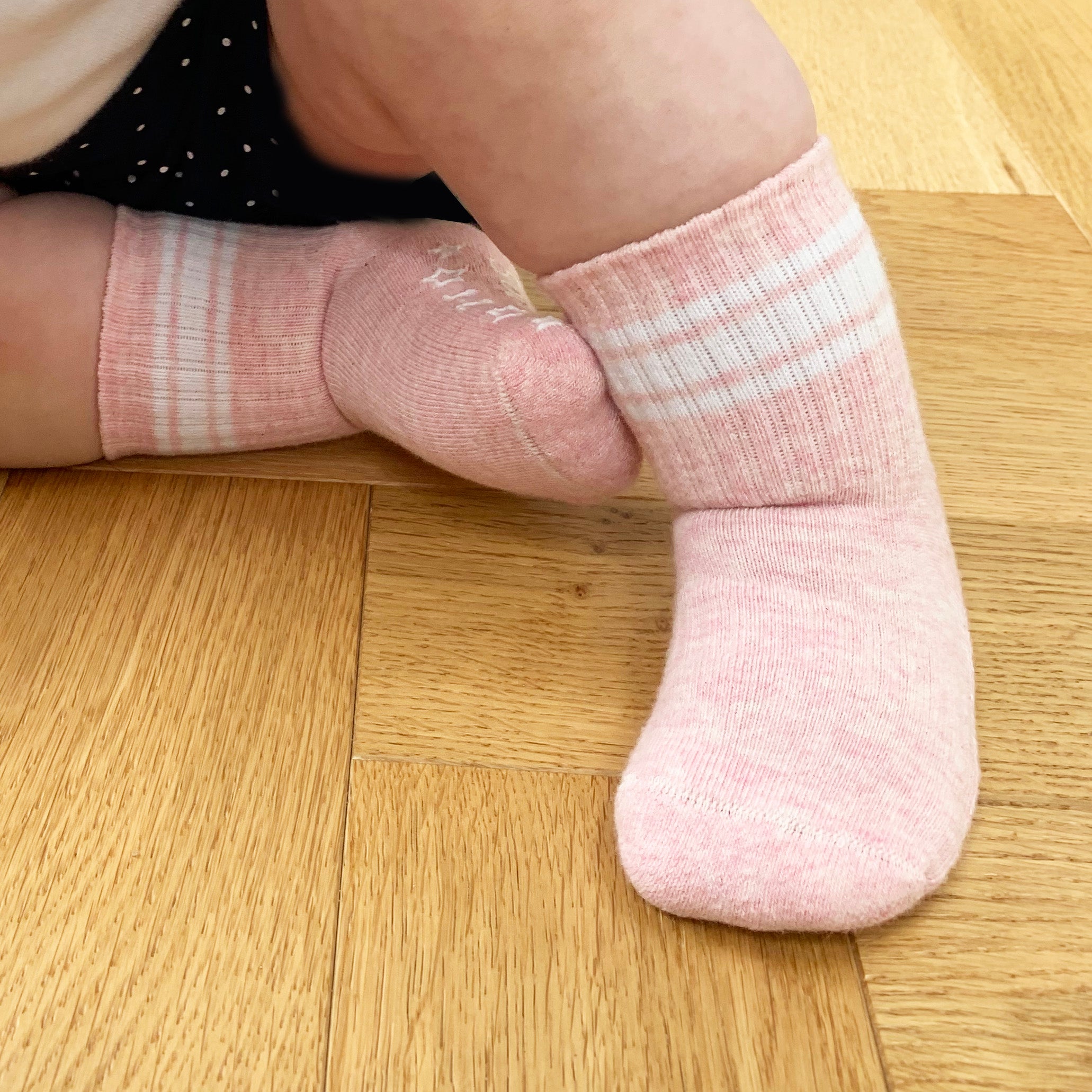 Non Slip Stay on Baby Toddler Organic Quarter Crew Sporty Socks 3 The Little Sock Company